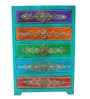 Embossed Hand Painted 5 Drawer Jewellery Cabinet