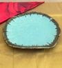 Embossed Teal Ceramic  Appetizer Platter
