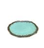 Embossed Teal Ceramic  Appetizer Platter