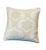 Merletto 100% Cotton 16x16 Inches Embroidered Cushion Cover in Off White Colour