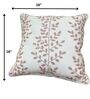 Petunia 100% Cotton 16x16 Inches Embroidered Cushion Cover in Beige Colour