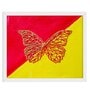 Embroidered Butterfly Handmade Acrylic Paint On Canvas Unframed