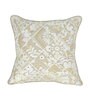 Beige Traditional Cotton 18 x 18 Inches Embroidered Cushion Covers (Set of 2)