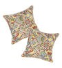 Embroidered Cotton 18 x 18 Inch Cushion Covers (Set of 2)
