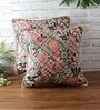 Embroidered Cotton 18 x 18 Inch Cushion Covers (Set of 2)