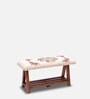 Embroidered wooden bench in Multi Colour