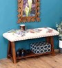 Embroidered wooden bench in Multi Colour