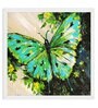 Emerald Butterfly Handmade Acrylic Paint On Canvas Unframed
