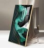 Emerald Elegance Glass Finish Vertical Wall Art