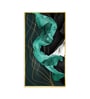 Emerald Elegance Glass Finish Vertical Wall Art