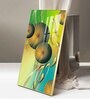 Emerald Oasis Koi Glass Finish Vertical Wall Art
