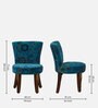 Emiko Fabric Slipper Chair In Teal Colour