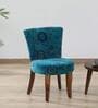 Emiko Fabric Slipper Chair In Teal Colour