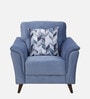 Emilia Velvet 1 Seater Sofa In Velvet Blue Colour