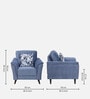 Emilia Velvet 1 Seater Sofa In Velvet Blue Colour