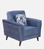 Emilia Velvet 1 Seater Sofa In Velvet Blue Colour