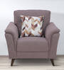Emilia Fabric 1 Seater Sofa In Brown Colour