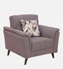 Emilia Fabric 1 Seater Sofa In Brown Colour