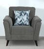 Emilia Fabric 1 Seater Sofa In Dark Grey Colour