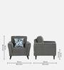 Emilia Fabric 1 Seater Sofa In Dark Grey Colour