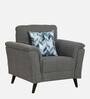 Emilia Fabric 1 Seater Sofa In Dark Grey Colour