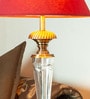 Emilia Red Fabric Shade Table Lamp With Glass Base