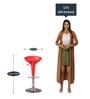 Emily Bar Stool (Set of 2) in Red Colour