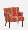 Emma Fabric Full Back Lounge Chair In Orange Colour