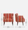 Emma Fabric Full Back Lounge Chair In Orange Colour