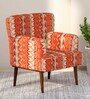 Emma Fabric Full Back Lounge Chair In Orange Colour