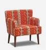 Emma Fabric Full Back Lounge Chair In Orange Colour