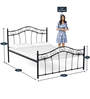 Emma Metal Queen Size Bed in Black Finish