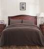 Brown Solid 100% Cotton Double Bed Duvet Cover With 2 Pillow Covers
