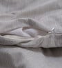 Grey Solid 100% Cotton Double Bed Duvet Cover With 2 Pillow Covers