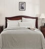 Grey Solid 100% Cotton Double Bed Duvet Cover With 2 Pillow Covers