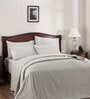 Grey Solid 100% Cotton Double Bed Duvet Cover With 2 Pillow Covers