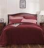 Red Solid 100% Cotton Double Bed Duvet Cover With 2 Pillow Covers