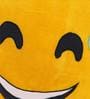Yellow Velvet Launging Emoji Shaped Cushion