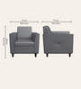 Emperor Synthetic Leather 1 Seater Sofa in Nimbus Grey Colour