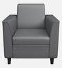 Emperor Synthetic Leather 1 Seater Sofa in Nimbus Grey Colour