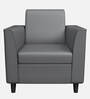 Emperor Synthetic Leather 1 Seater Sofa in Nimbus Grey Colour