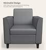 Emperor Synthetic Leather 1 Seater Sofa in Nimbus Grey Colour