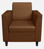 Emperor Synthetic Leather 1 Seater Sofa in Toffee Colour