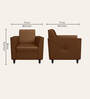 Emperor Synthetic Leather 1 Seater Sofa in Toffee Colour