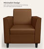 Emperor Synthetic Leather 1 Seater Sofa in Toffee Colour