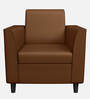 Emperor Synthetic Leather 1 Seater Sofa in Toffee Colour