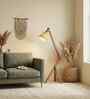 Emphasis Wooden Floor Lamp with Jute Shade & Brown Base