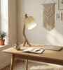Emphasis Wooden Table Lamp with Jute  Shade & Brown Base