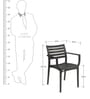 Empire Set of 2 Plastic Chairs in Black Colour