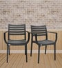 Empire Set of 2 Plastic Chairs in Black Colour
